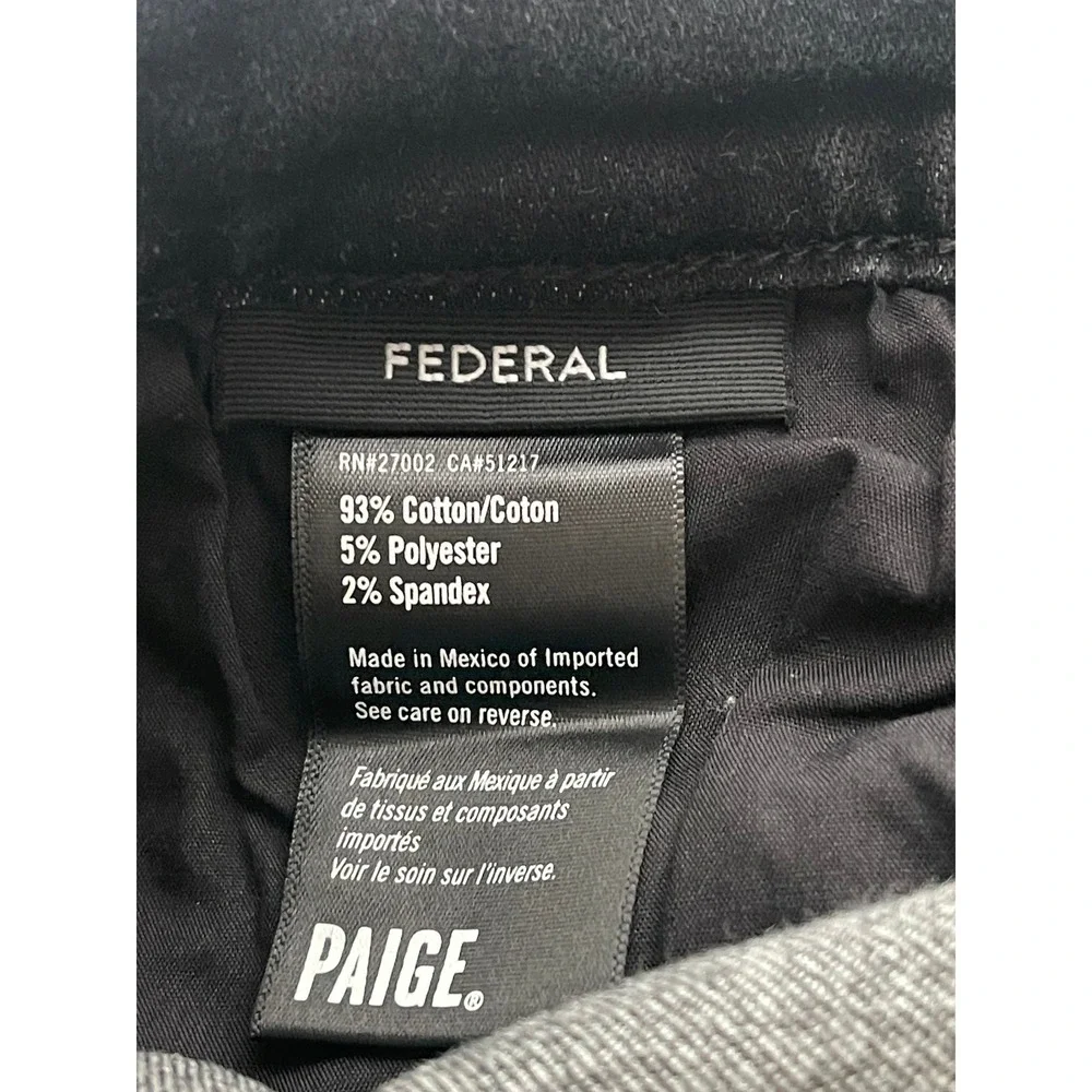 Paige Federal‎ Slim Straight Jeans Mens 36 Steffen Faded Black M655H45-2985